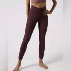 Athleta Elation Crossover Rib 7/8 Tight, Spiced Cabernet